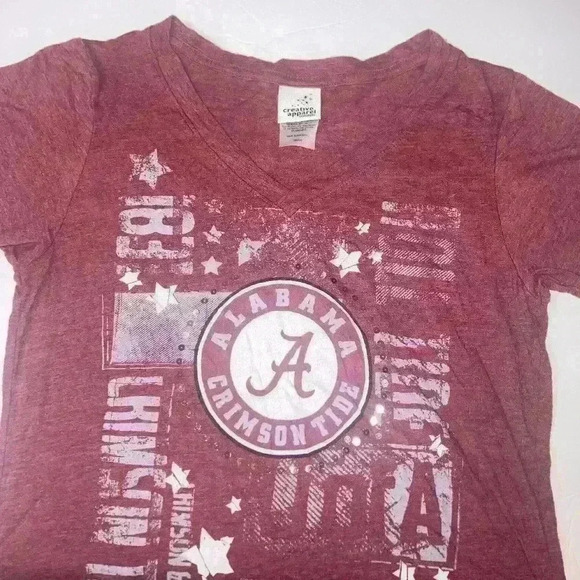 University of Alabama Fitted Tee V Neck with bling Size Small - Picture 3 of 6